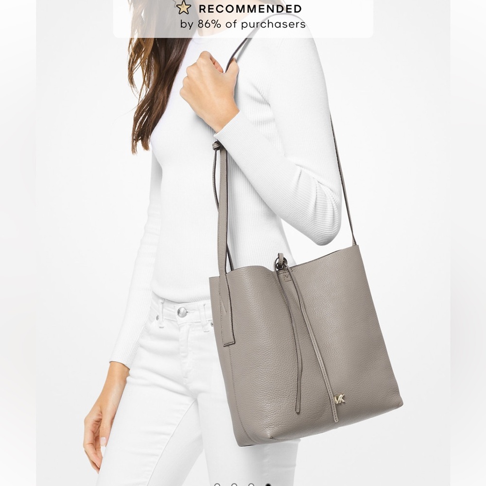 Michael Kors Blush Baby Pink Leather Messenger Tote Crossbody Bag - Picture 12 of 13